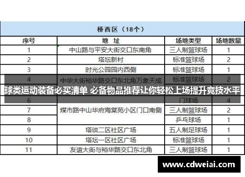 球类运动装备必买清单 必备物品推荐让你轻松上场提升竞技水平