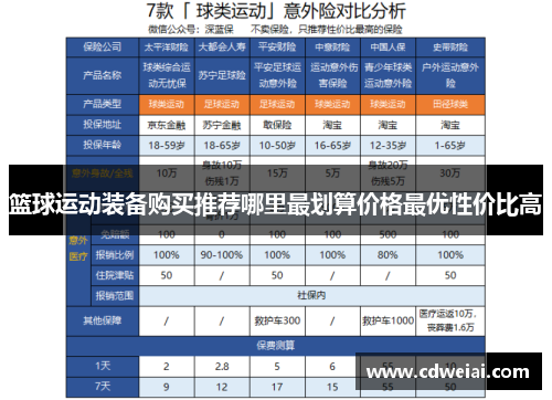 篮球运动装备购买推荐哪里最划算价格最优性价比高