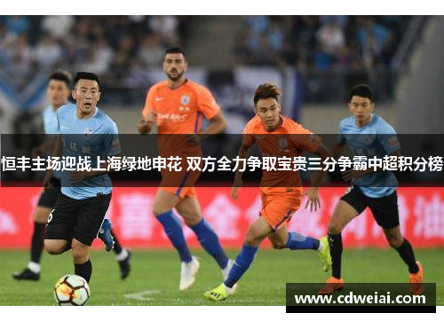 恒丰主场迎战上海绿地申花 双方全力争取宝贵三分争霸中超积分榜